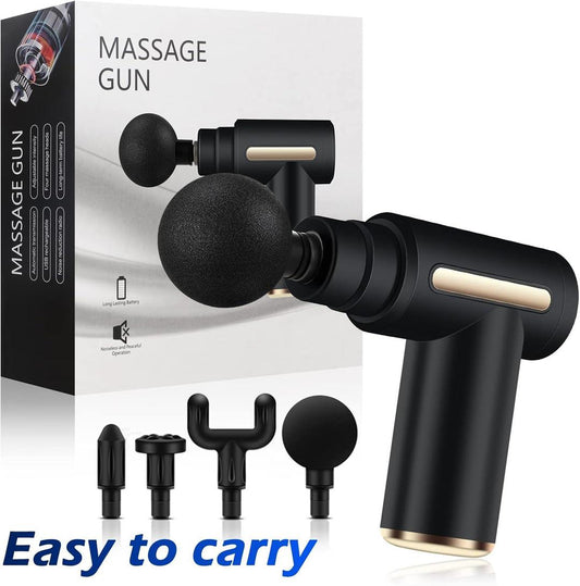 Portable Rechargeable Deep Tissue Massage Gun With Multiple Massage Heads For Muscle Relaxation