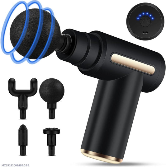 Portable Rechargeable Deep Tissue Massage Gun With Multiple Massage Heads For Muscle Relaxation