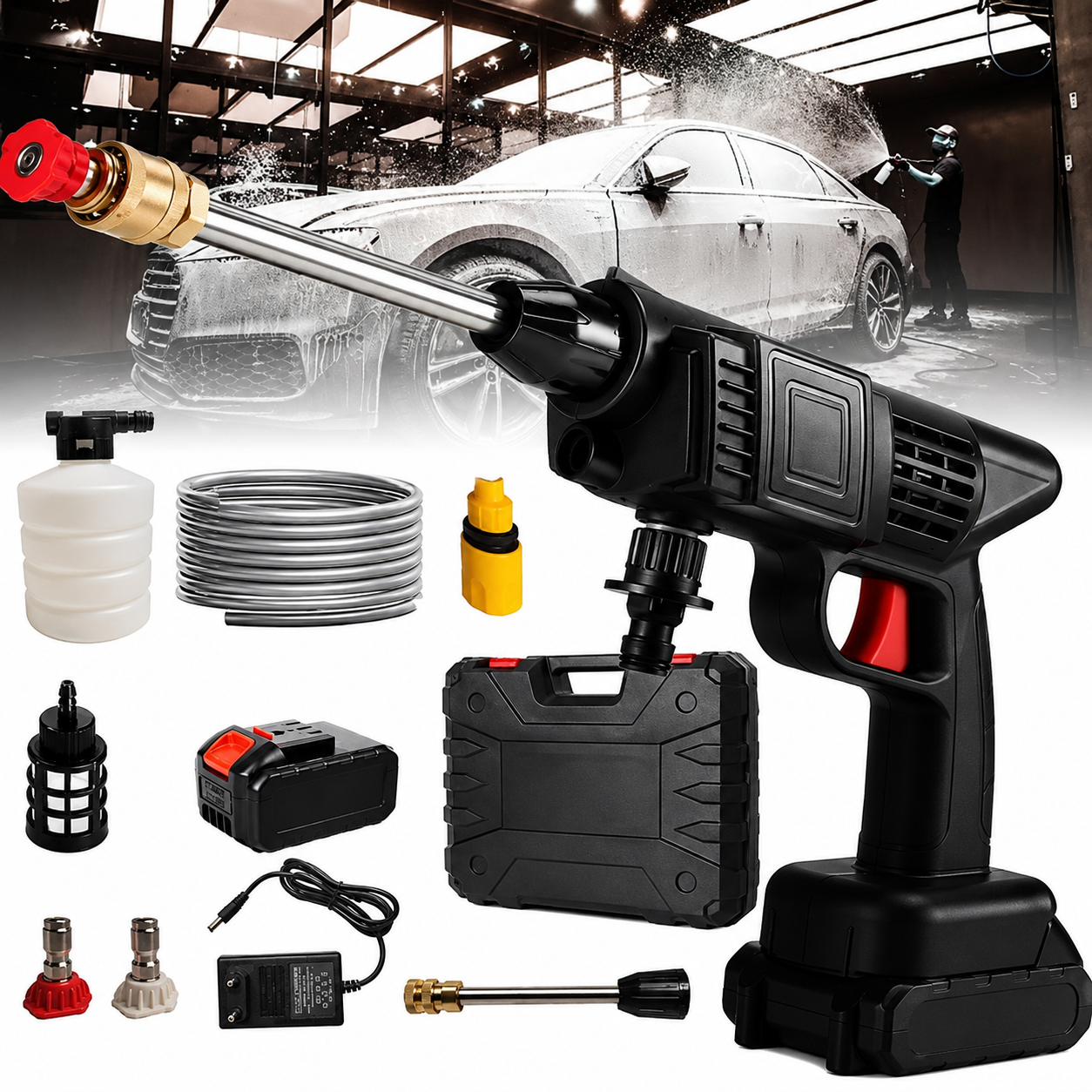 Automatic car washing spray